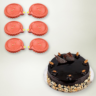 "Cake and Diyas - code C01 (Express Delivery) - Click here to View more details about this Product